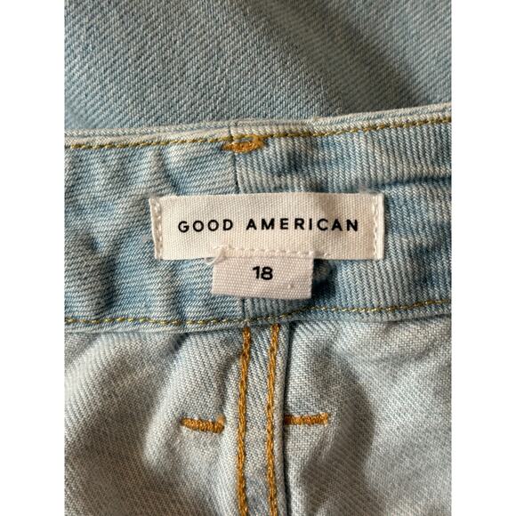 Good American Jeans Good Boy High Waist Slit Hem Boyfriend blue Plus size 18 - Picture 4 of 6